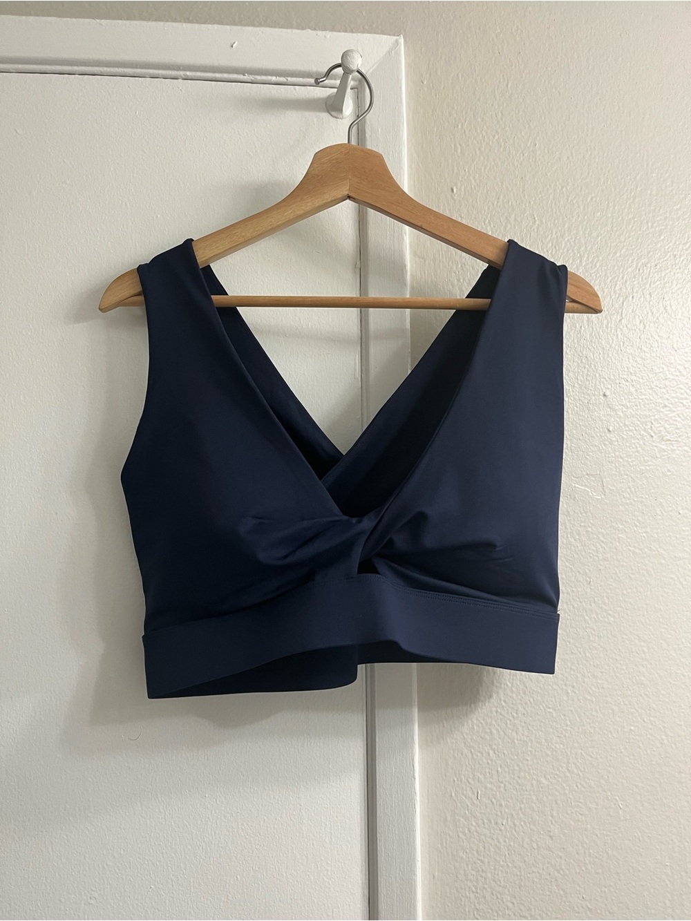 Fabletics Navy Twist-Front Cropped Camisole